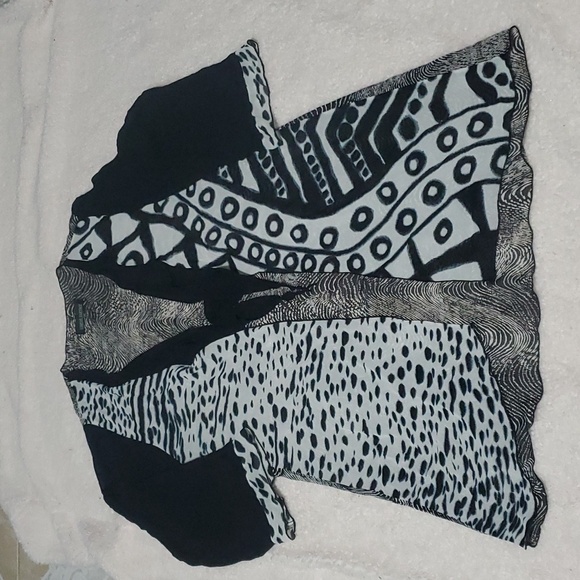 Carol Turner BLACK AND WHITE LONG KIMONO SIZE M(8-10) - Picture 6 of 12